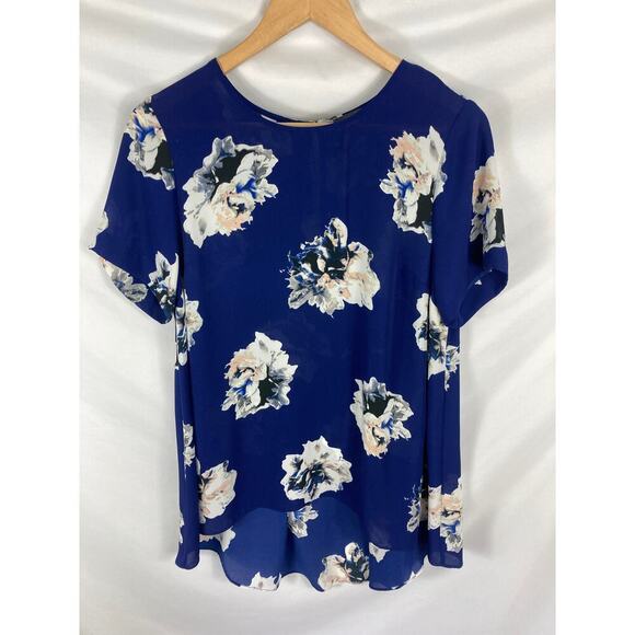 Vince Camuto Floral Print Longline Blouse Size Medium - Picture 1 of 3